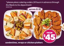 Loblaws SANDWICHES, WRAPS OR CHICKEN PLATTERS, SERVES 6-10 offer