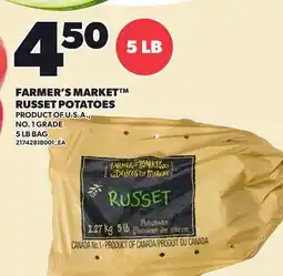 Loblaws FARMER'S MARKET RUSSET POTATOES, 5 LB BAG offer