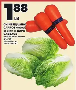 Loblaws CHINESE JUMBO CARROT OR CABBAGE offer