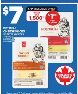 Loblaws PC DELI CHEESE SLICES offer