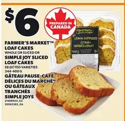 Independent Grocer FARMER'S MARKET LOAF CAKES WHOLE OR SLICED OR SIMPLE JOY SLICED LOAF CAKES offer