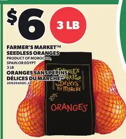 Independent Grocer FARMER'S MARKET SEEDLESS ORANGES, 3 LB offer