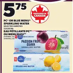 Independent Grocer PC OR BLUE MENU SPARKLING WATER offer