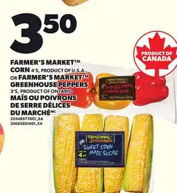 Independent Grocer FARMER'S MARKET CORN, 4'S OR FARMER'S MARKET GREENHOUSE PEPPERS, 3'S offer