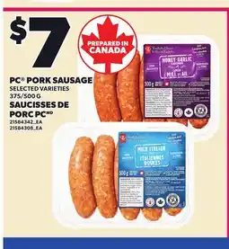 Independent Grocer PC PORK SAUSAGE, 375/500 G offer