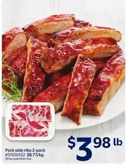Walmart Pork side ribs 2-pac offer
