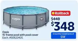 Walmart Oasis 15' frame pool with pool cover offer