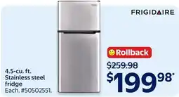 Walmart Frigidaire 4.5-cu. ft. Stainless steel fridge offer