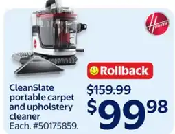 Walmart CleanSlate portable carpet and upholstery cleaner offer