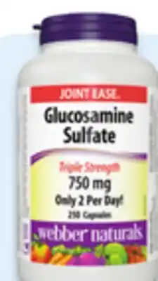 Walmart Webber Naturals glucosamine sulfate 250s offer