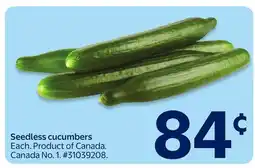 Walmart Seedless cucumbers offer