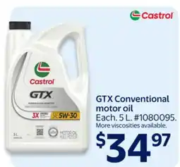Walmart Castrol GTX Conventional motor oil offer