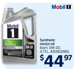 Walmart MOBIL1 Synthetic motor oil offer