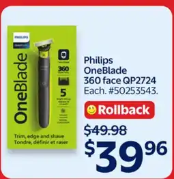 Walmart Philips OneBlade 360 face QP2724 offer