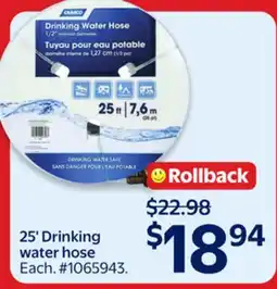Walmart 25' Drinking water hose offer