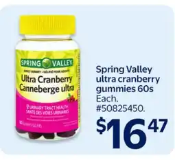Walmart Spring Valley ultra cranberry gummies 60s offer