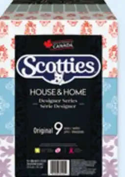 Walmart Scotties facial tissue 9-pack. 126 2-ply Original or 81 3-ply Supreme sheets per box offer