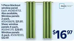 Walmart 1-Piece blackout window panel offer