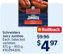 Walmart Schneiders Juicy Jumbos offer