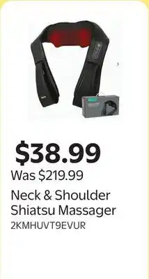 Walmart Neck & Shoulder Shiatsu Massager offer