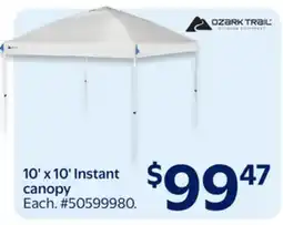 Walmart 10'x x Instant canopy offer