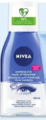 Walmart Nivea express eye make-up remover 125 mL or face scrub 150 mL offer