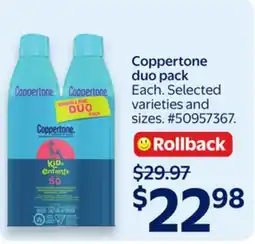 Walmart Coppertone duo pack offer