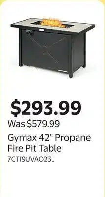 Walmart Gymax 42 Propane Fire Pit Table offer