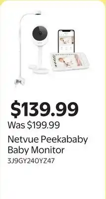 Walmart Netvue Peekababy Baby Monitor offer