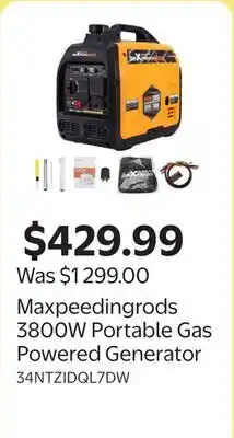 Walmart Maxpeedingrods 3800W Portable Gas Powered Generator offer