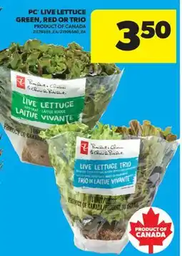 Real Canadian Superstore PC LIVE LETTUCE RED OR TRIO offer