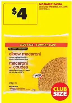 Real Canadian Superstore NO NAME PASTA offer