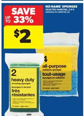 Real Canadian Superstore NO NAME SPONGES, 2/4' S offer