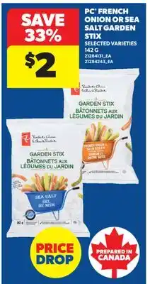 Real Canadian Superstore PC FRENCH ONION OR SEA SALT GARDEN STIX offer