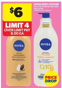 Real Canadian Superstore NIVEA BODY LOTIONS, 500/625 ML offer