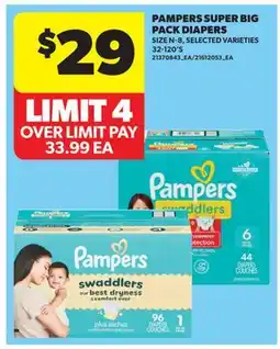 Real Canadian Superstore PAMPERS SUPER BIG PACK DIAPERS, 32-120' S offer