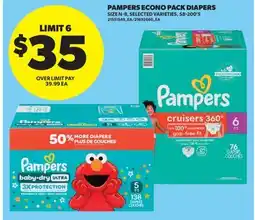 Real Canadian Superstore PAMPERS ECONO PACK DIAPERS, 58-200'S offer