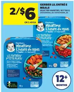 Real Canadian Superstore GERBER LIL ENTRÉ E MEALS, 187/192 G offer