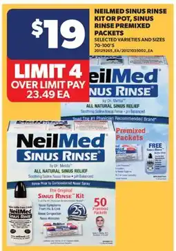 Real Canadian Superstore NEILMED SINUS RINSE KIT OR POT, SINUS RINSE PREMIXED PACKETS, 70-100' S offer