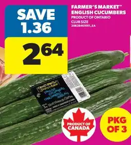 Real Canadian Superstore FARMER'S MARKET ENGLISH CUCUMBERS, PKG OF 3 offer