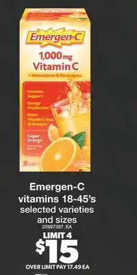 Real Canadian Superstore EMERGEN-C VITAMINS 18-45'S offer