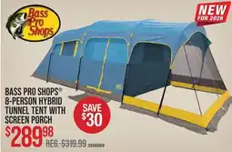 Cabela's BASS PRO SHOPS 8-PERSON HYBRID TUNNEL TENT WITH SCREEN PORCH offer