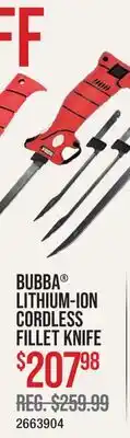 Cabela's BUBBA LITHIUM-ION CORDLESS FILLET KNIFE offer