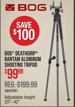 Cabela's BOG DEATHGRIP BANTAM ALUMINUM SHOOTING TRIPOD offer