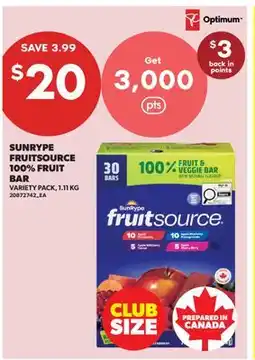 Real Canadian Superstore SUNRYPE FRUITSOURCE 100% FRUIT BAR offer