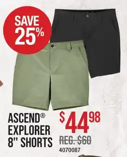 Cabela's ASCEND EXPLORER 8'' SHORTS offer