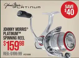 Cabela's JOHNNY MORRIS PLATINUM SPINNING REEL offer