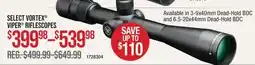 Cabela's SELECT VORTEX VIPER RIFLESCOPES offer