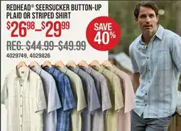 Cabela's REDHEAD SEERSUCKER BUTTON-UP PLAID OR STRIPED SHIRT offer