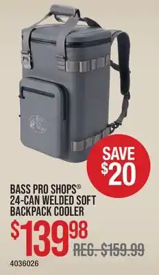 Cabela's BASS PRO SHOPS 24-CAN WELDED SOFT BACKPACK COOLER offer